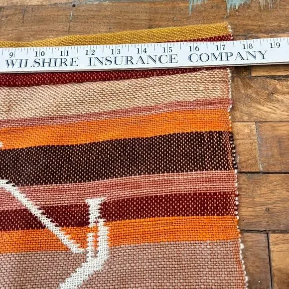 Mohair Woven Wall Hanging Tapestry 32 African Folk Art Smoking Pipe Reversible